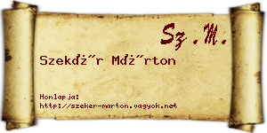 Szekér Márton névjegykártya
