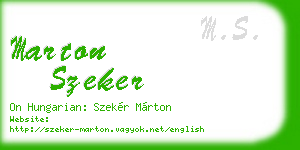 marton szeker business card