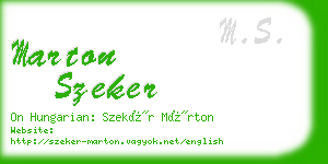 marton szeker business card